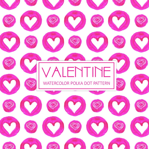 Acquerello valentine polka dot background