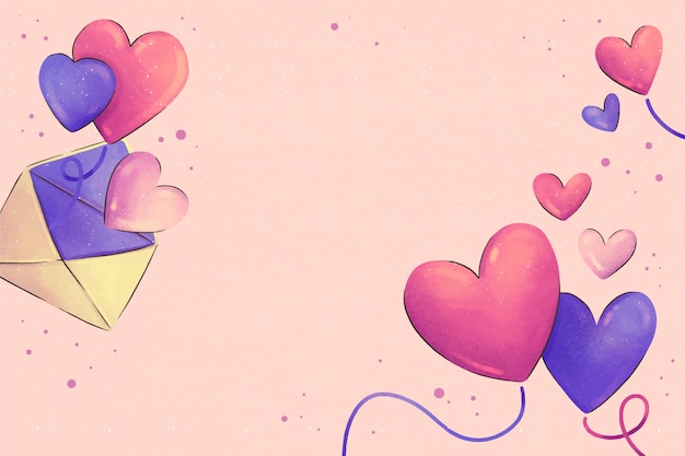 Vector watercolor valentine's day background