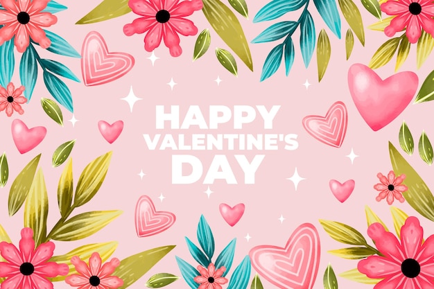 Vector watercolor valentine's day background