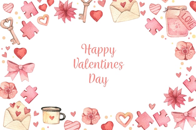 Vector watercolor valentine's day background