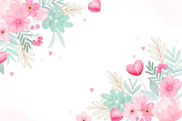 Watercolor valentine's day background