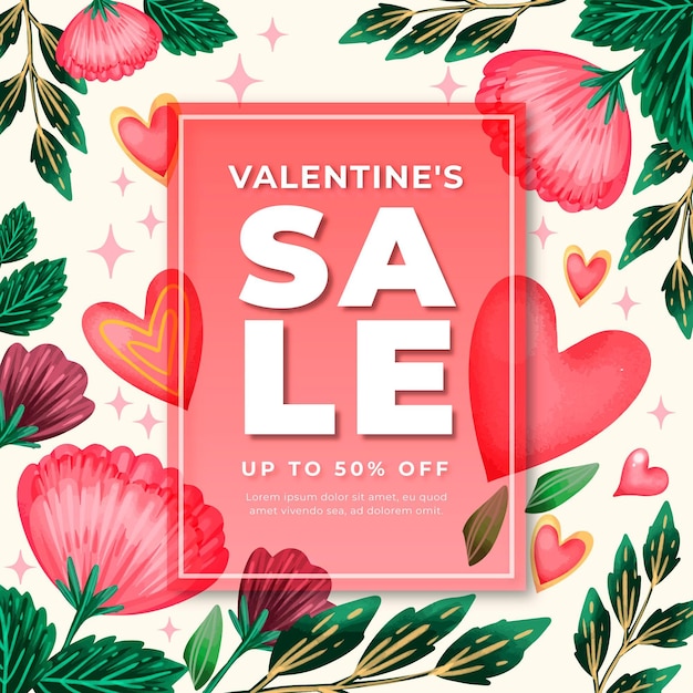 Vector watercolor valentine's day sale