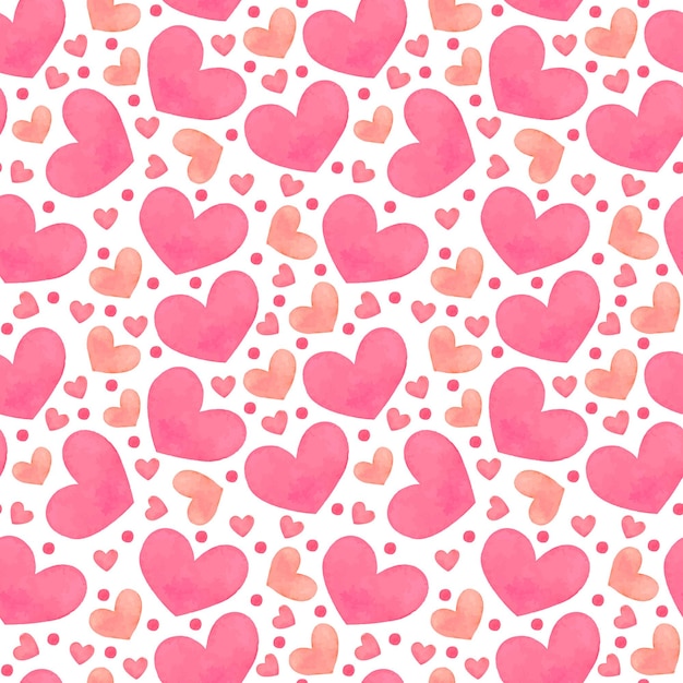 Watercolor Valentine's day seamless pattern