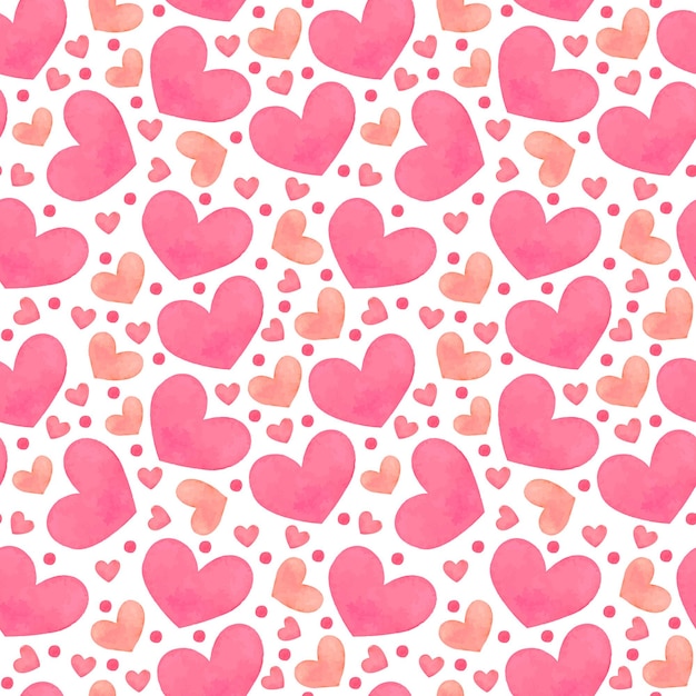 Watercolor valentine's day seamless pattern