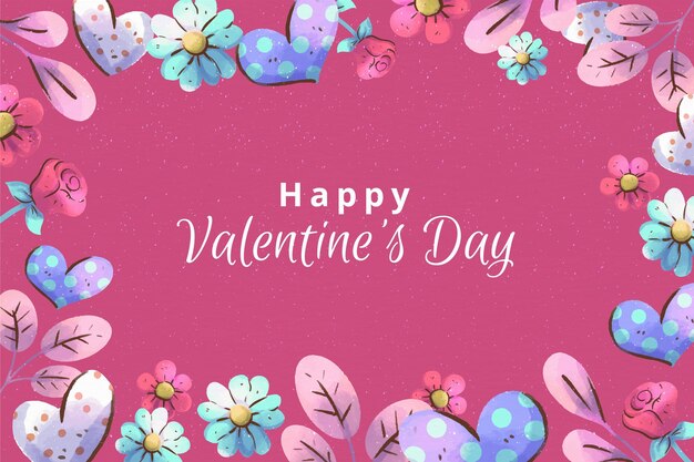 Watercolor valentine's day wallpaper