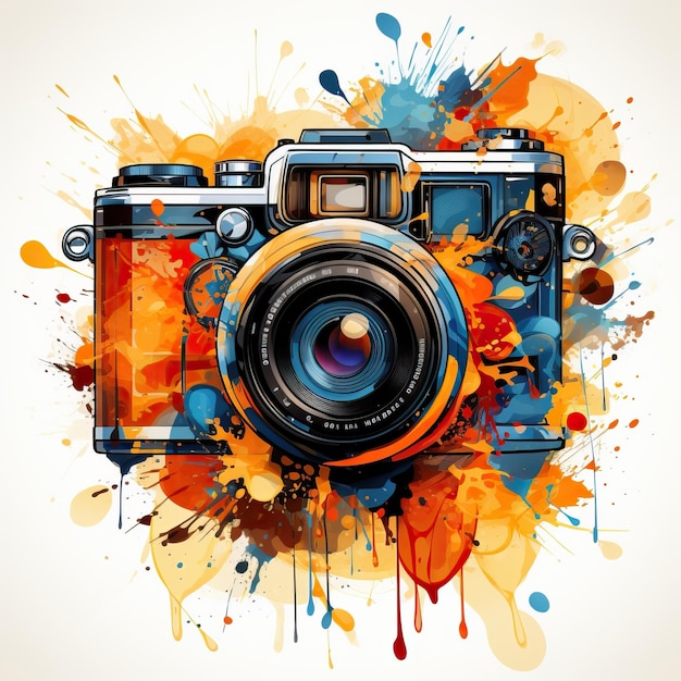 Premium Vector | Watercolor vector abstract camera design on white ...