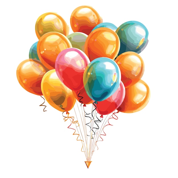 Vector watercolor vector balloons clipart