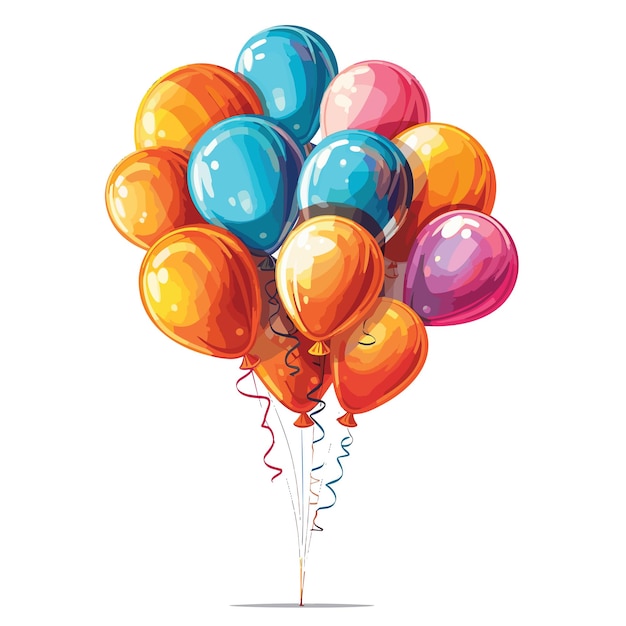 Vector watercolor vector balloons clipart