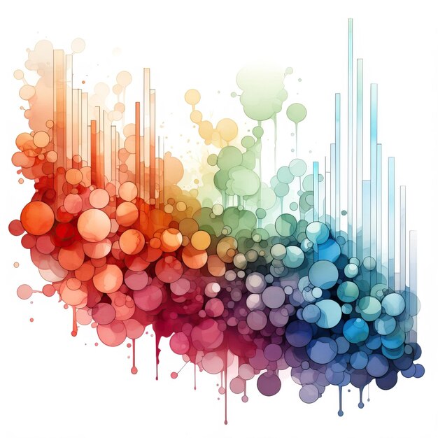 Watercolor vector chart vector on white background