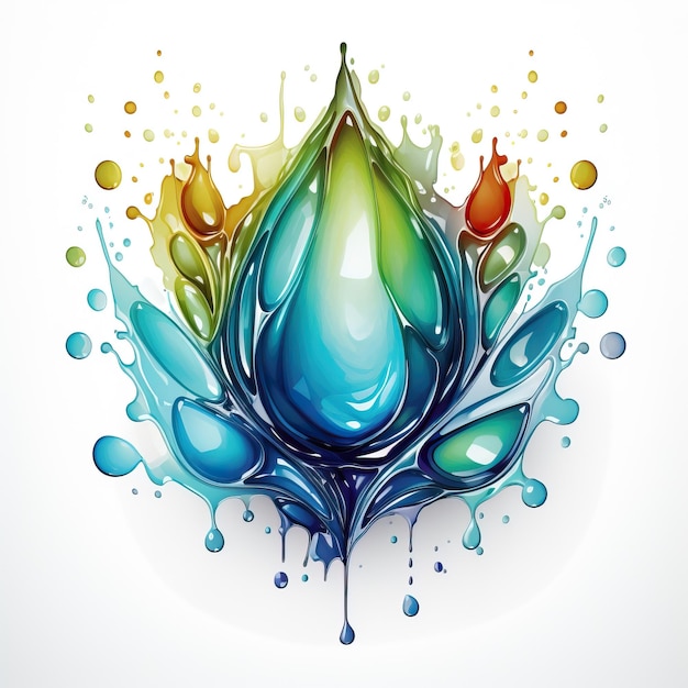 Vector watercolor vector drop design on white background