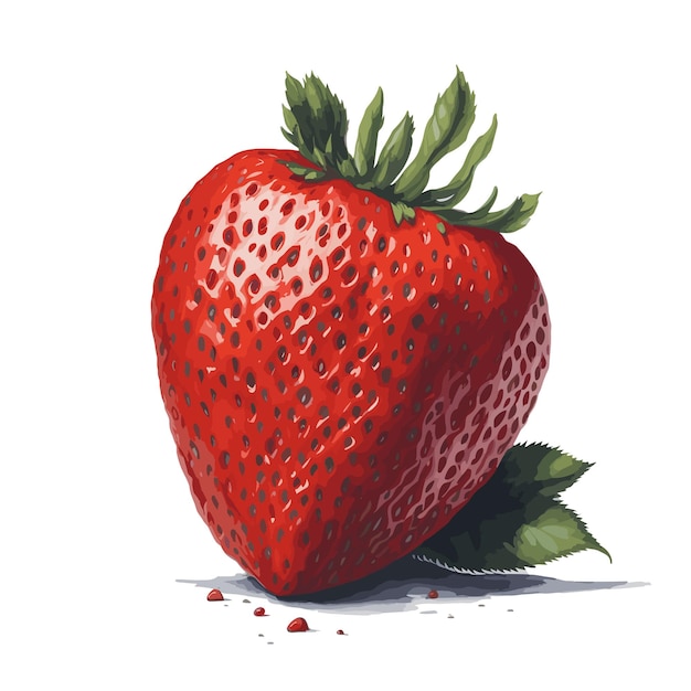 Vector watercolor vector elan strawberry clipart editable white background