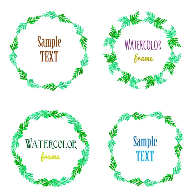 Watercolor vector frames 