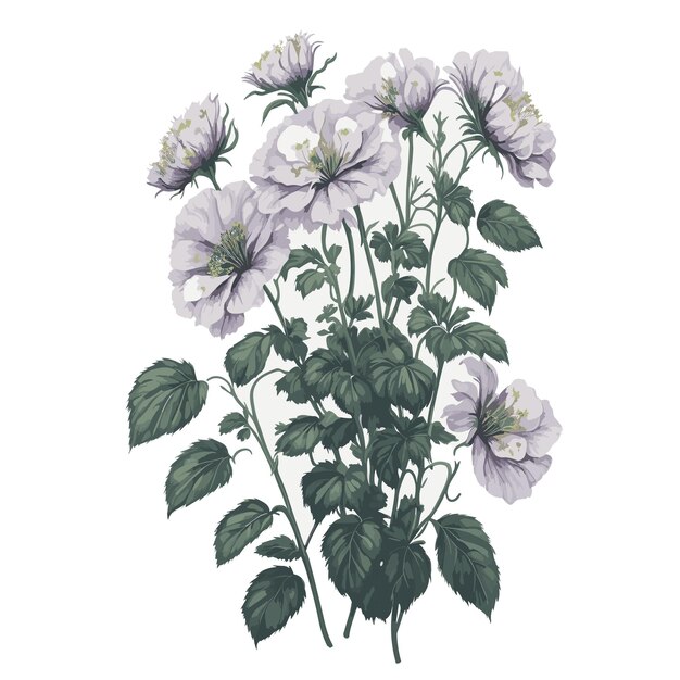 Acquerello vector geranium himalayense clipart bouquet floreale modificabile