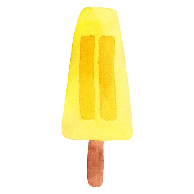 흰색 배경에 고립 수채화 벡터 아이스크림 손으로 그린 수채화 그림