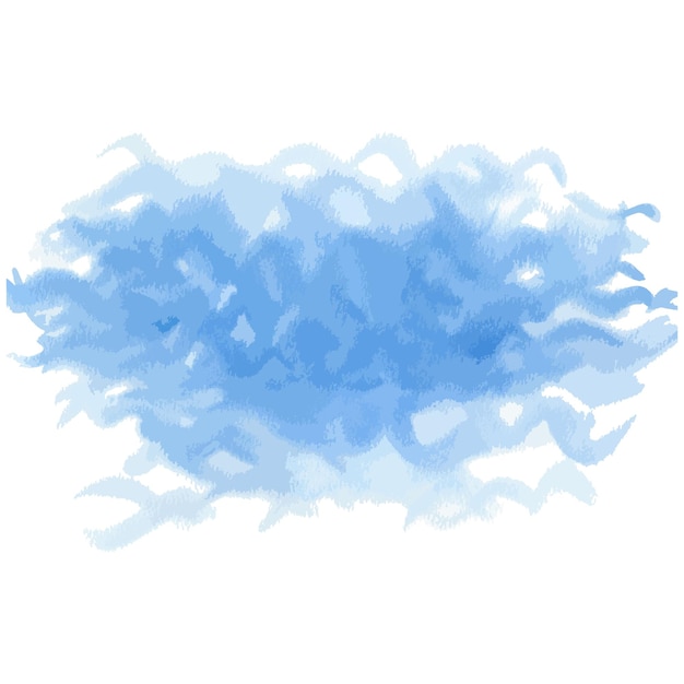 Watercolor vector illustration of blue sea waves