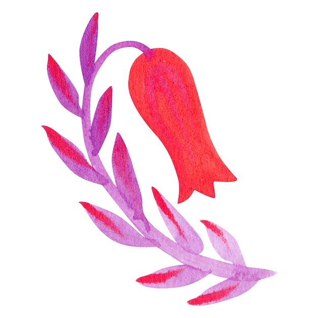 Акварельная векторная иллюстрация цветка