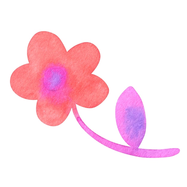 Watercolor vector illustration of flower