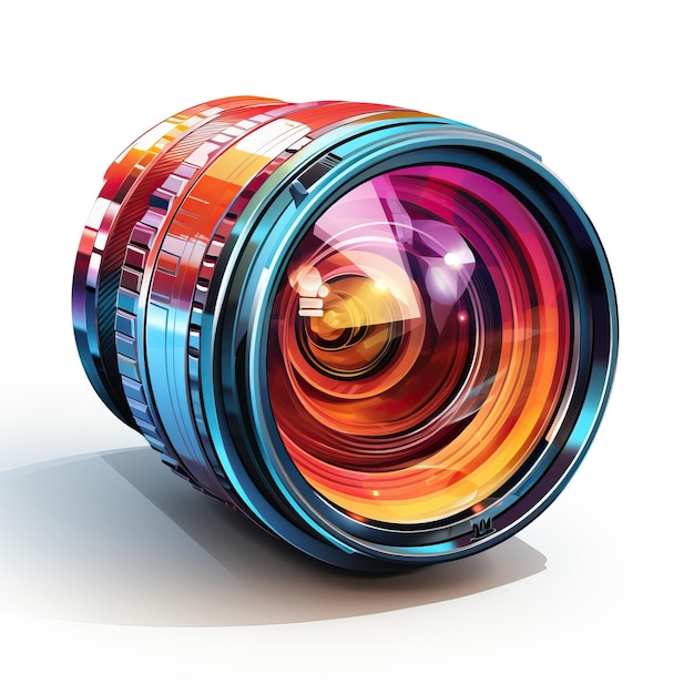 Vector watercolor vector lens vector on white background