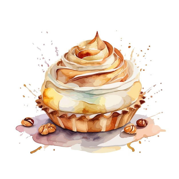 Watercolor vector Pamonha pastry clipart editable white background