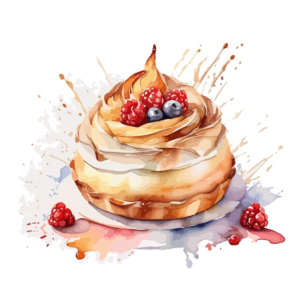 Watercolor vector Pamonha pastry clipart editable white background