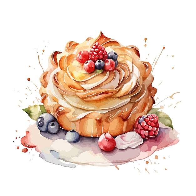 Watercolor vector Pamonha pastry clipart editable white background