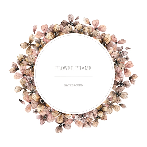 Watercolor vector round frame