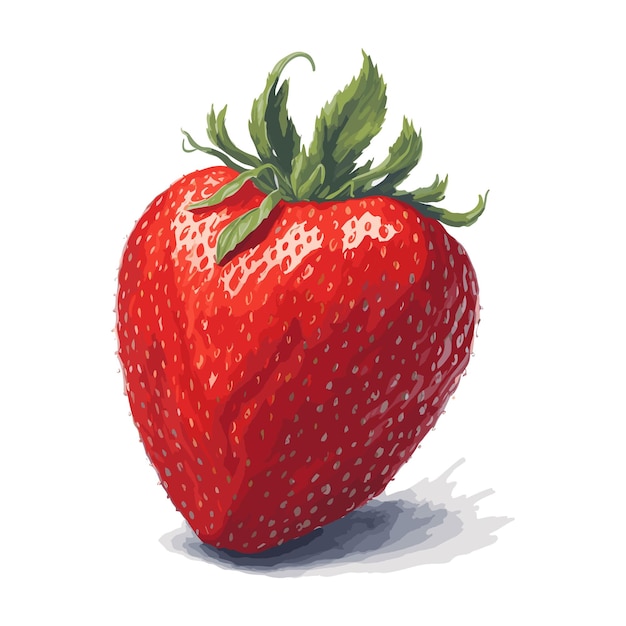 Vector watercolor vector strawberry fruit clipart editable white background