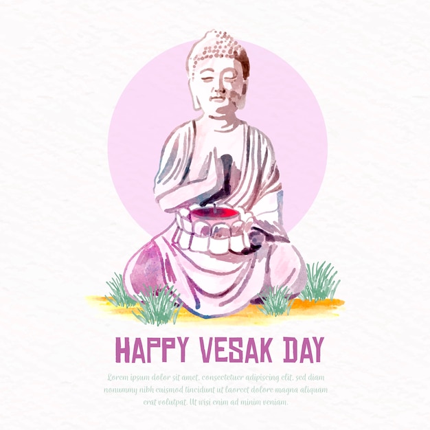 Concetto di vesak dell'acquerello