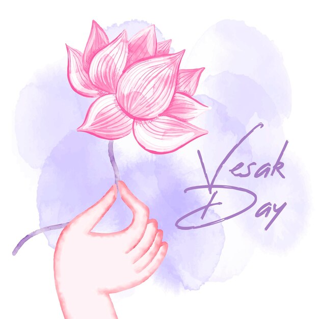 Watercolor vesak day illustration