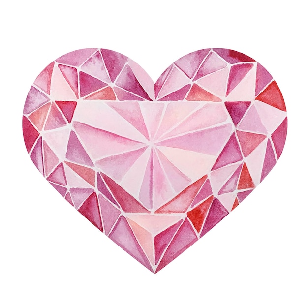 Premium Vector | Watercolor vibrant heart diamond