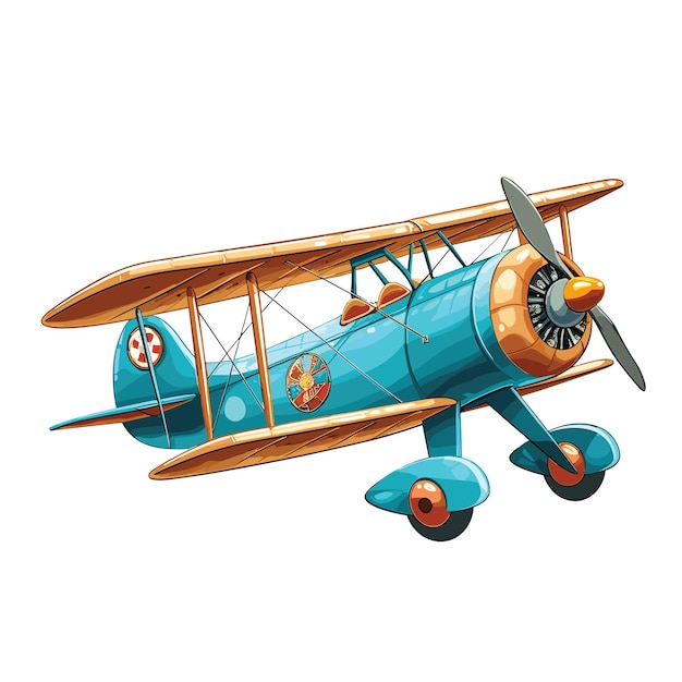 Vector watercolor vintage airplane vector art