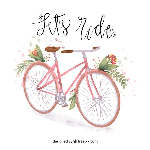 Vector watercolor vintage bicycle background