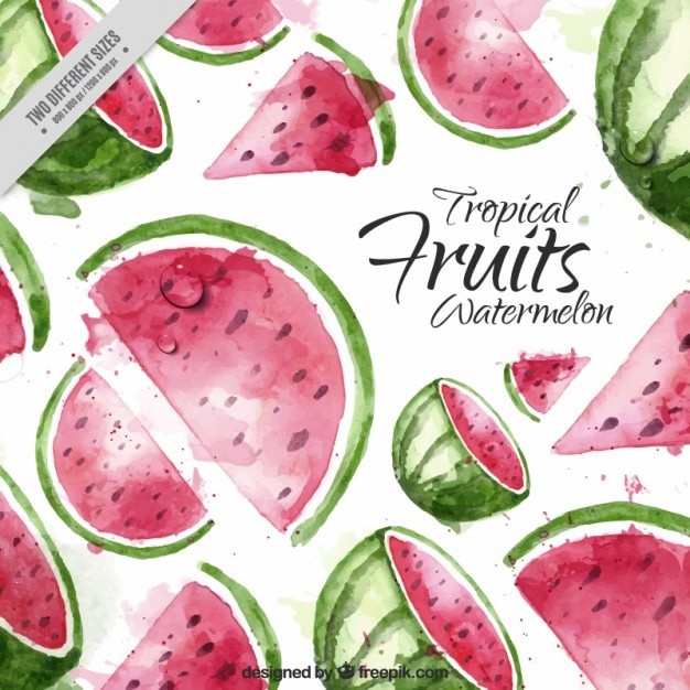 Watercolor watermelon background