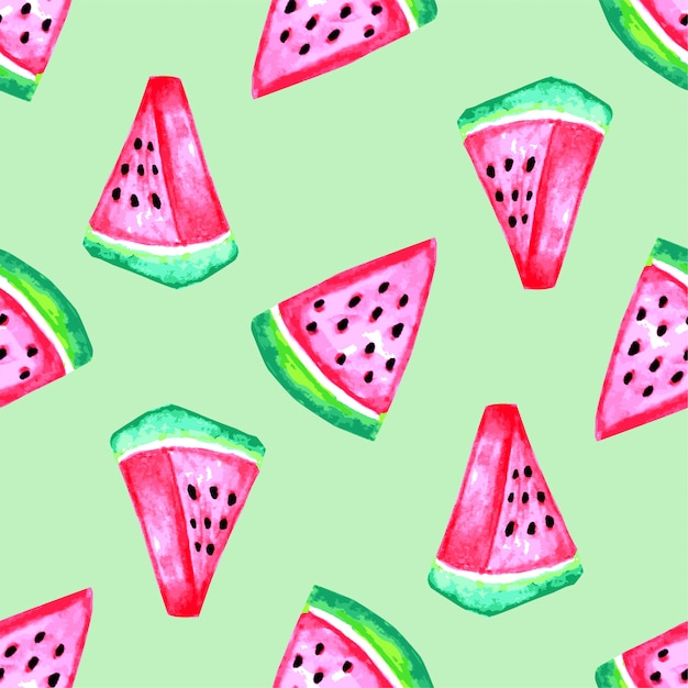 Watercolor watermelon seamless pattern