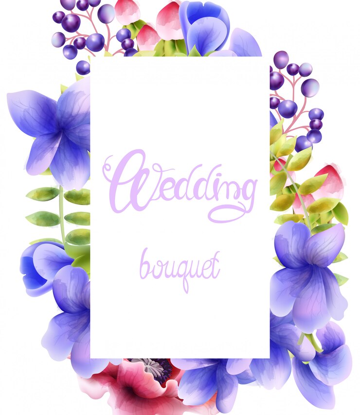 Vector watercolor wedding bouquet of orchid flowers