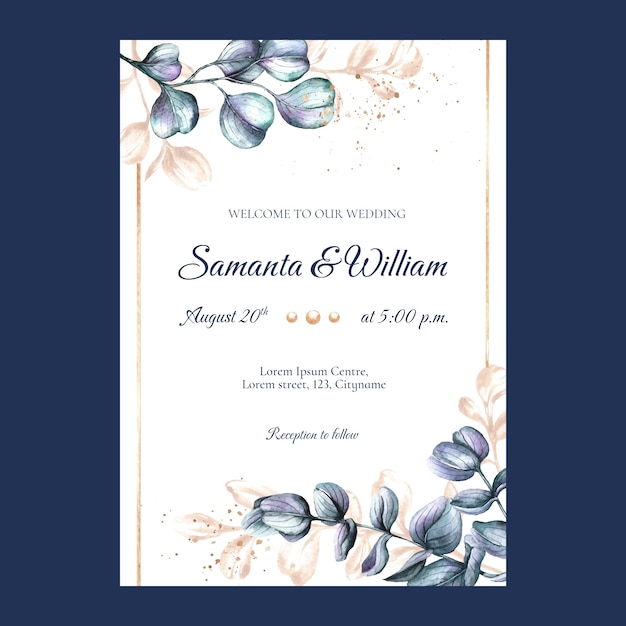 Watercolor wedding celebration poster