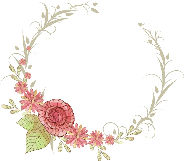 Watercolor wedding frame wreath