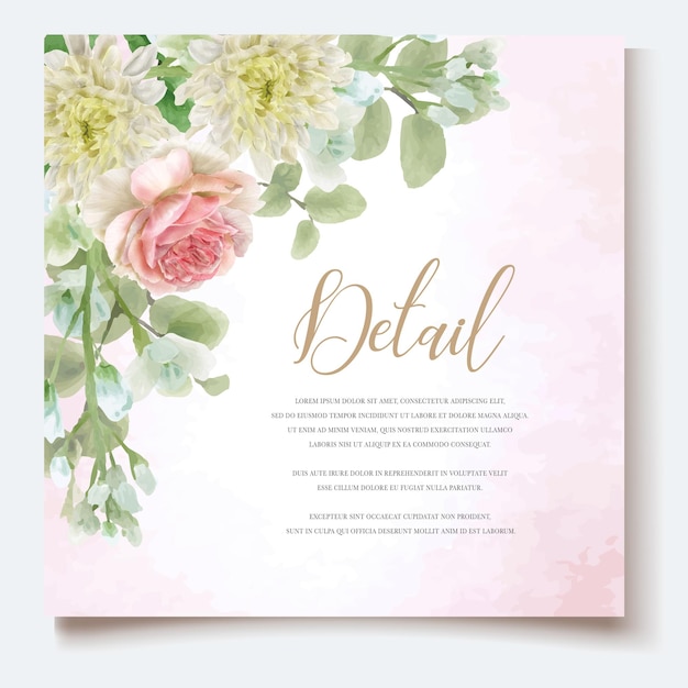 Watercolor wedding invitation template