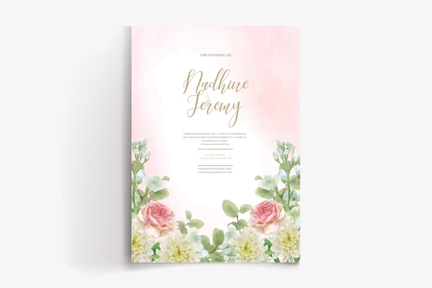 watercolor wedding invitation template