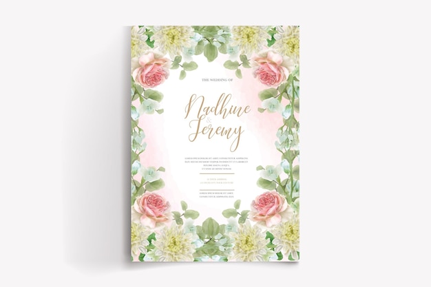 watercolor wedding invitation template