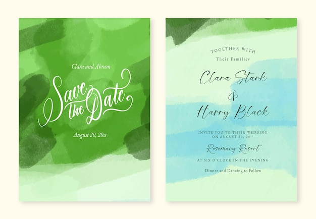 watercolor wedding invitation template