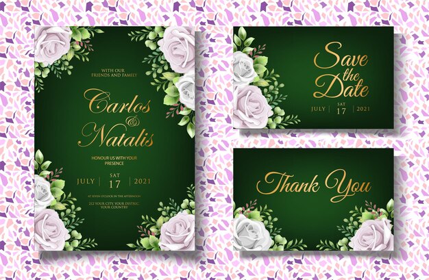 Watercolor wedding invitation template