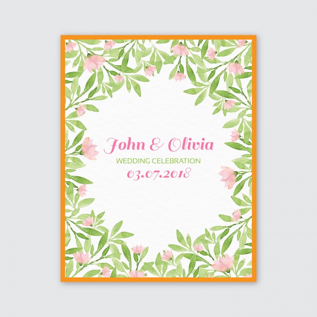 Watercolor wedding invitation