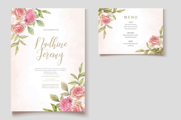 Vector watercolor wedding invitation