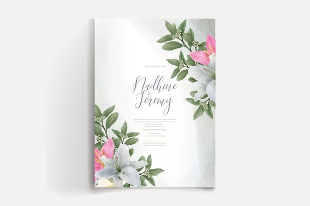 Vector watercolor wedding invitation