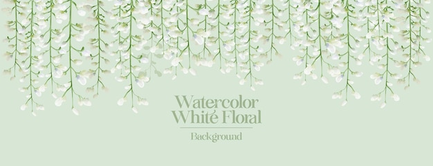 Vector watercolor white floral