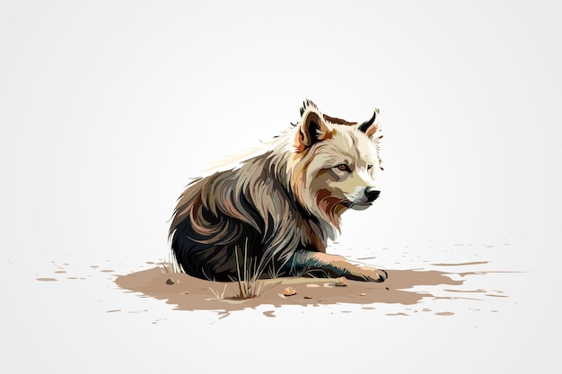 벡터 수채화 야생 동물 초상화 그림 디자인