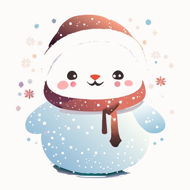 Watercolor winter snowing bear christmas characters collection