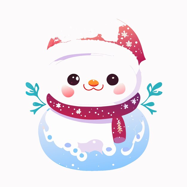 Watercolor winter snowing bear christmas characters collection