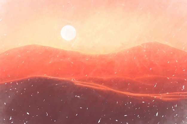 Watercolor winter solstice background